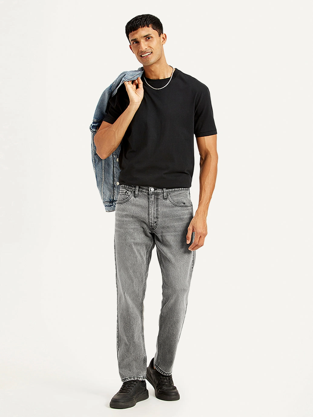Men's 541 Grey Tapered Fit Mid Rise Jeans