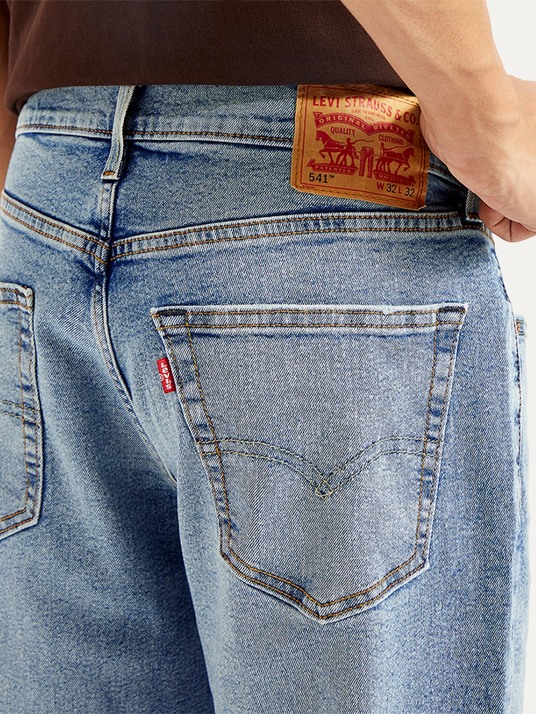 Men's 541 Light Blue Tapered Fit Mid Rise Jeans