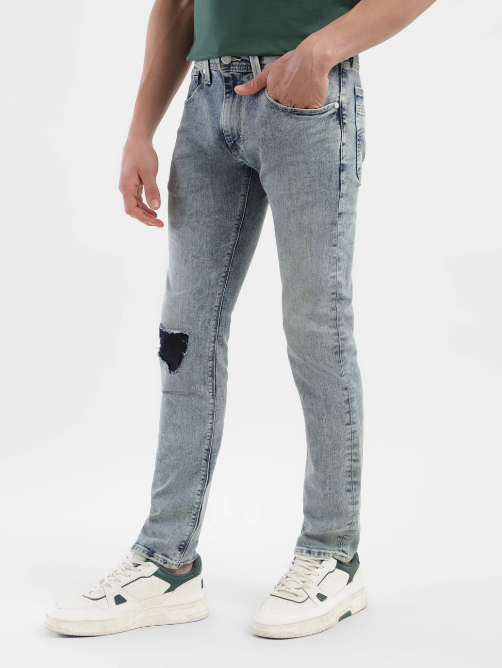 Men's 65504 Blue Skinny Fit Mid Rise Jeans