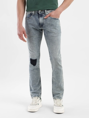 Men's 65504 Blue Skinny Fit Mid Rise Jeans
