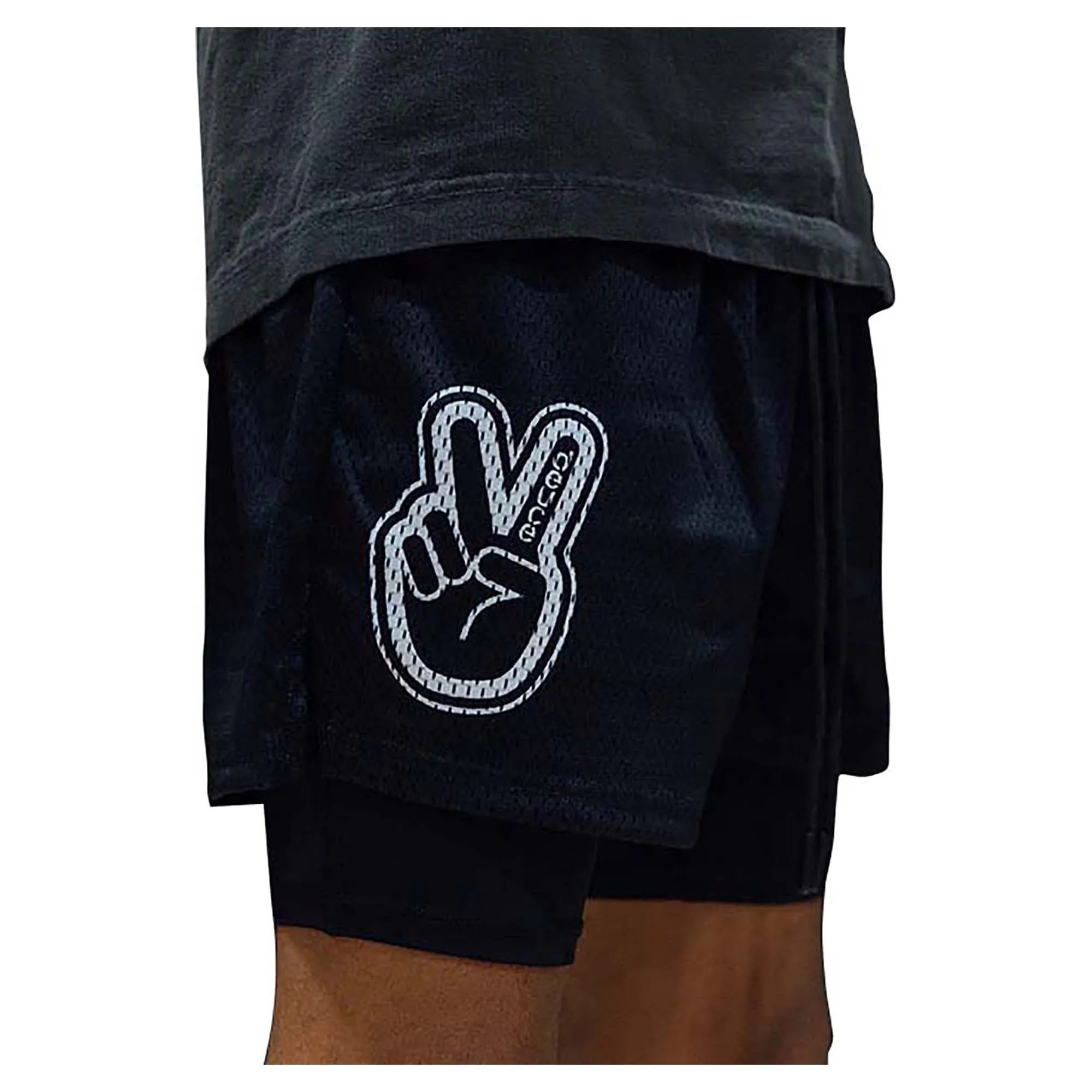 Short en maille noir et blanc pour homme