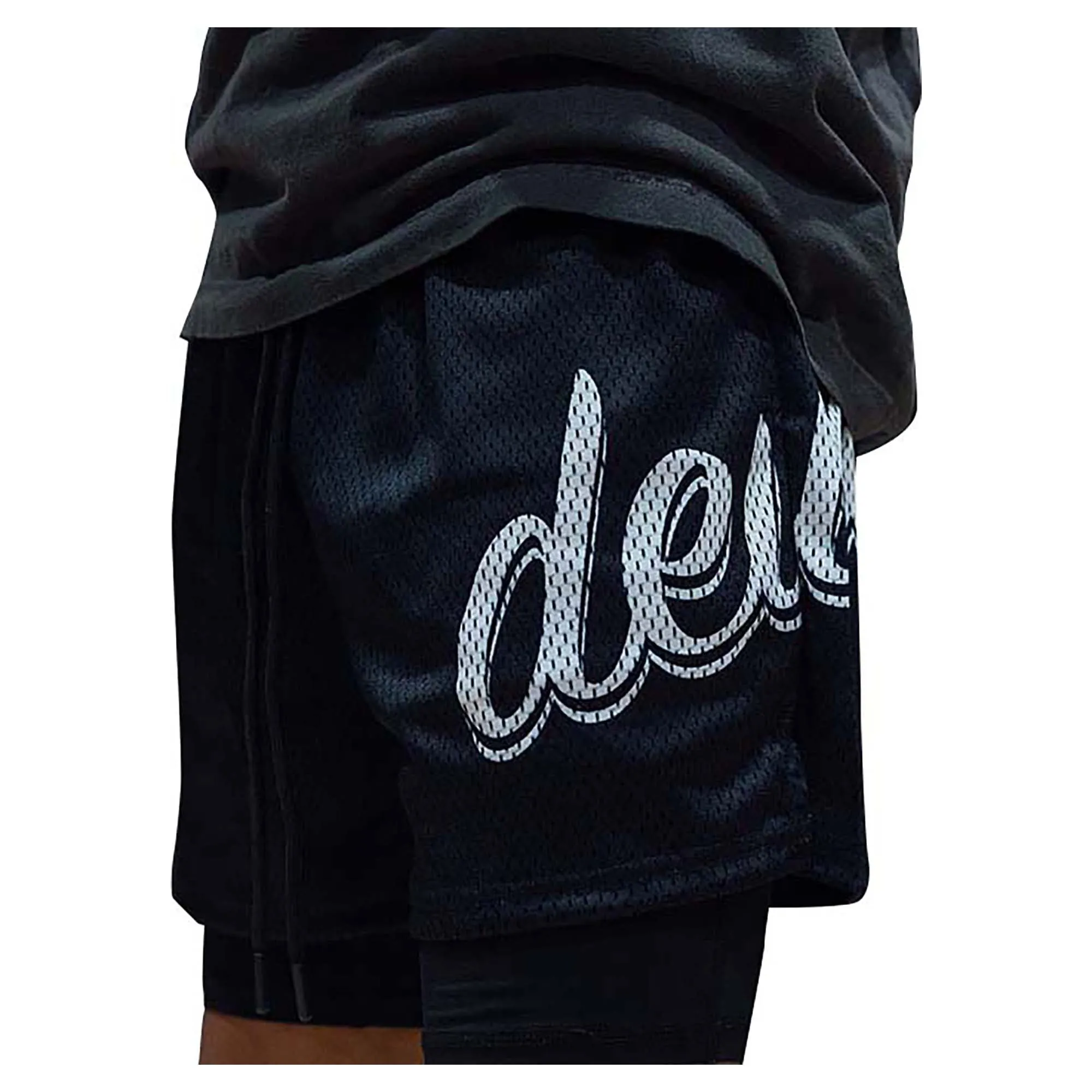 Short en maille noir et blanc pour homme