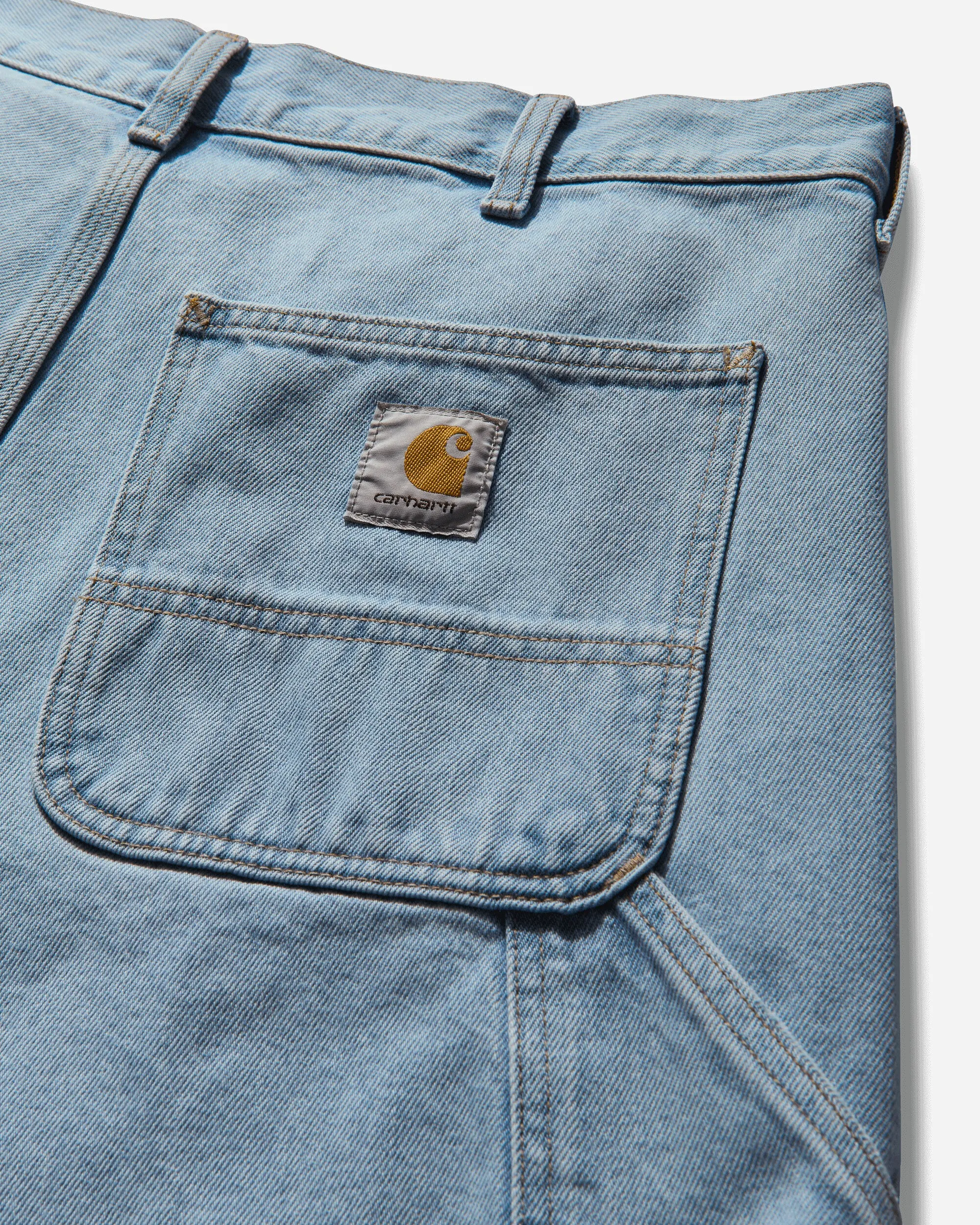 Short Homme à Genoux Doublés Bleu (Dénim Heavy Stone Délavé)