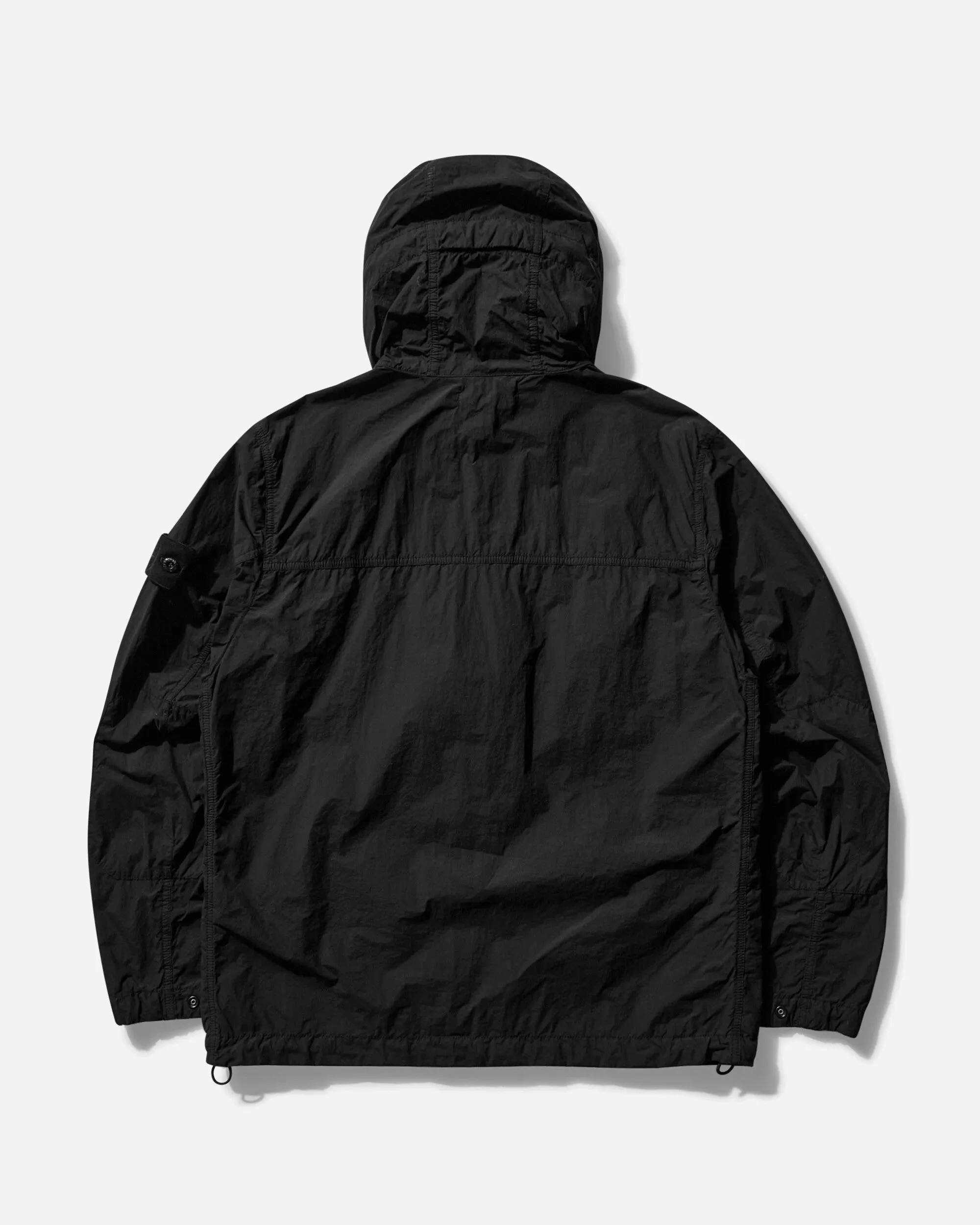 Veste à capuche en nylon smerigliato pour hommes - Noir