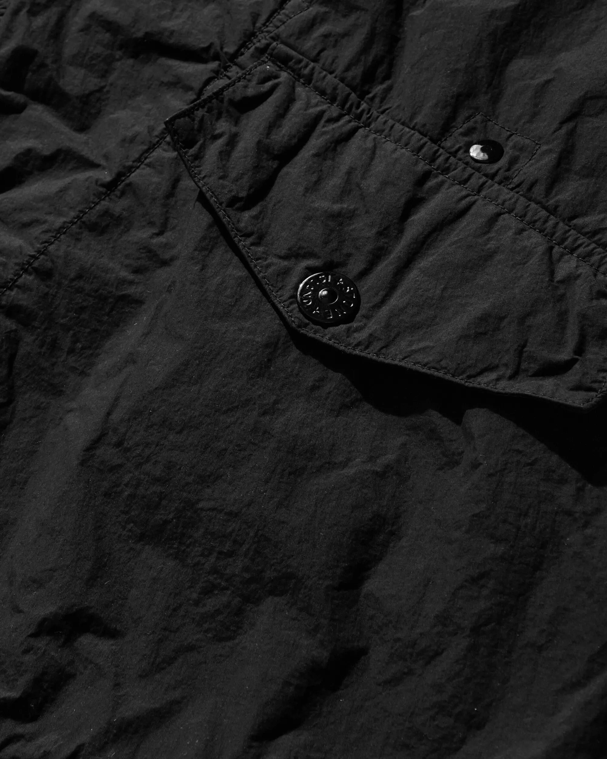 Veste à capuche en nylon smerigliato pour hommes - Noir