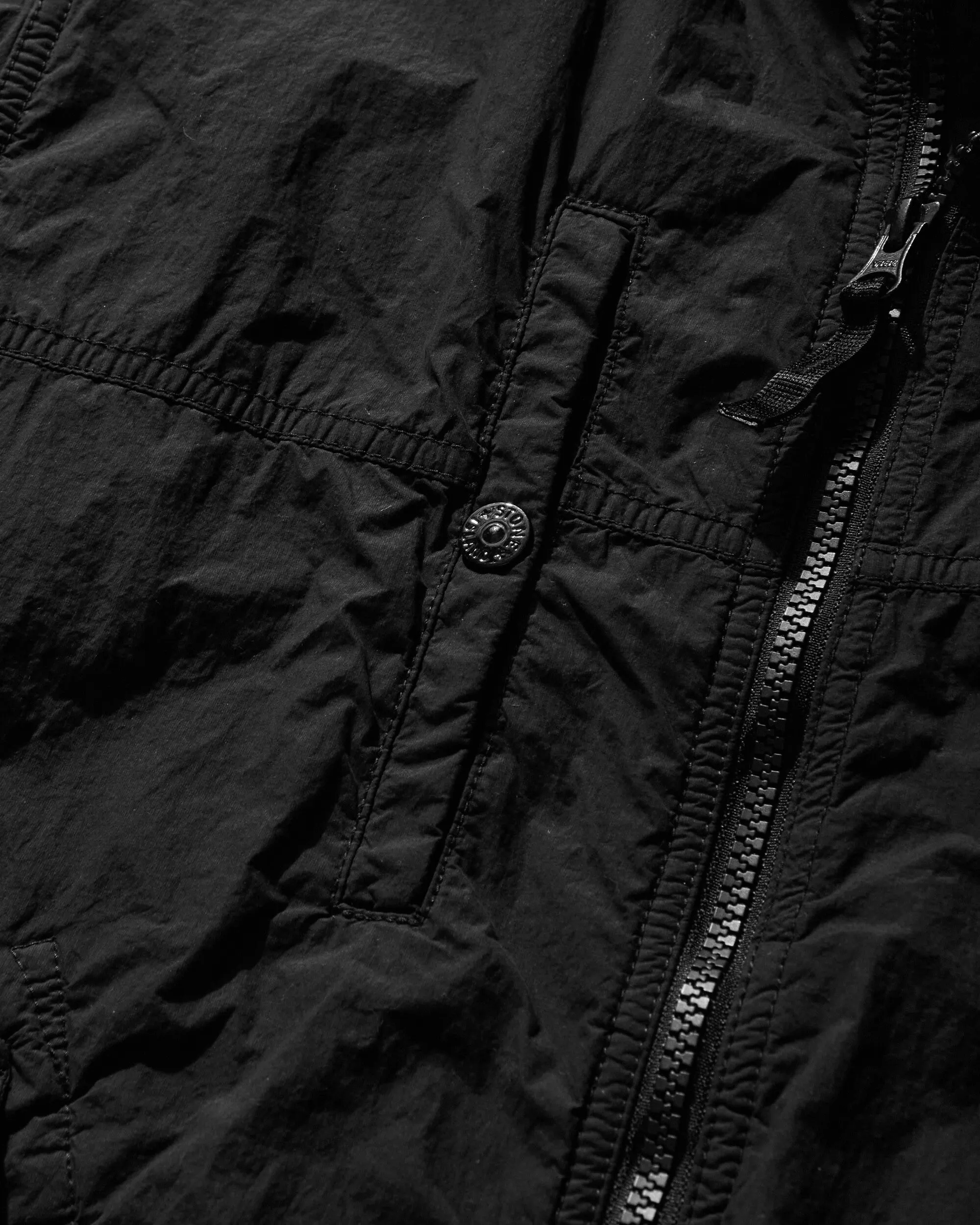 Veste à capuche en nylon smerigliato pour hommes - Noir