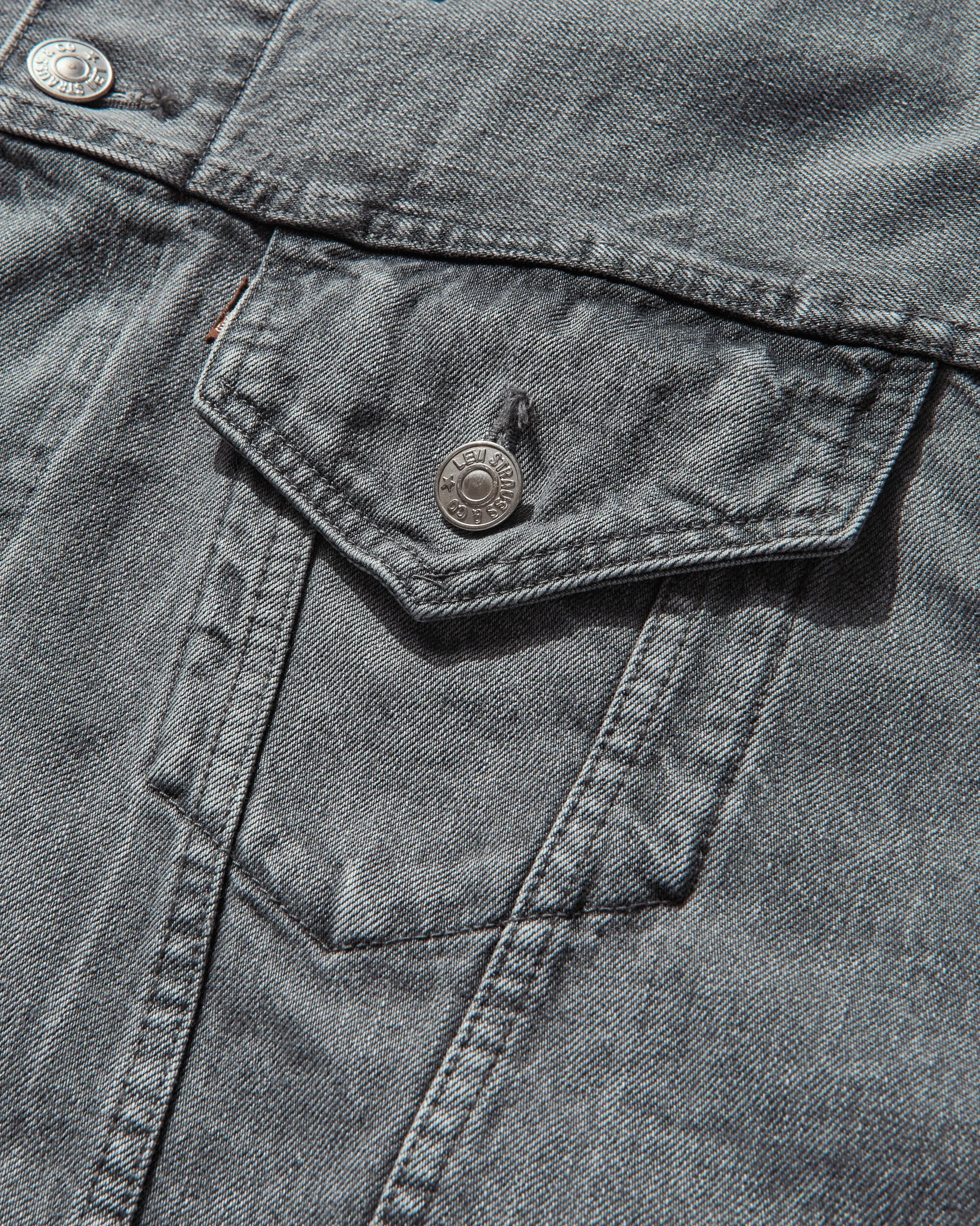 Veste trucker en denim selvedge Levi’s pour homme - Gris