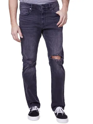 Jeans Slim Détruits à Taille Moyenne pour Homme