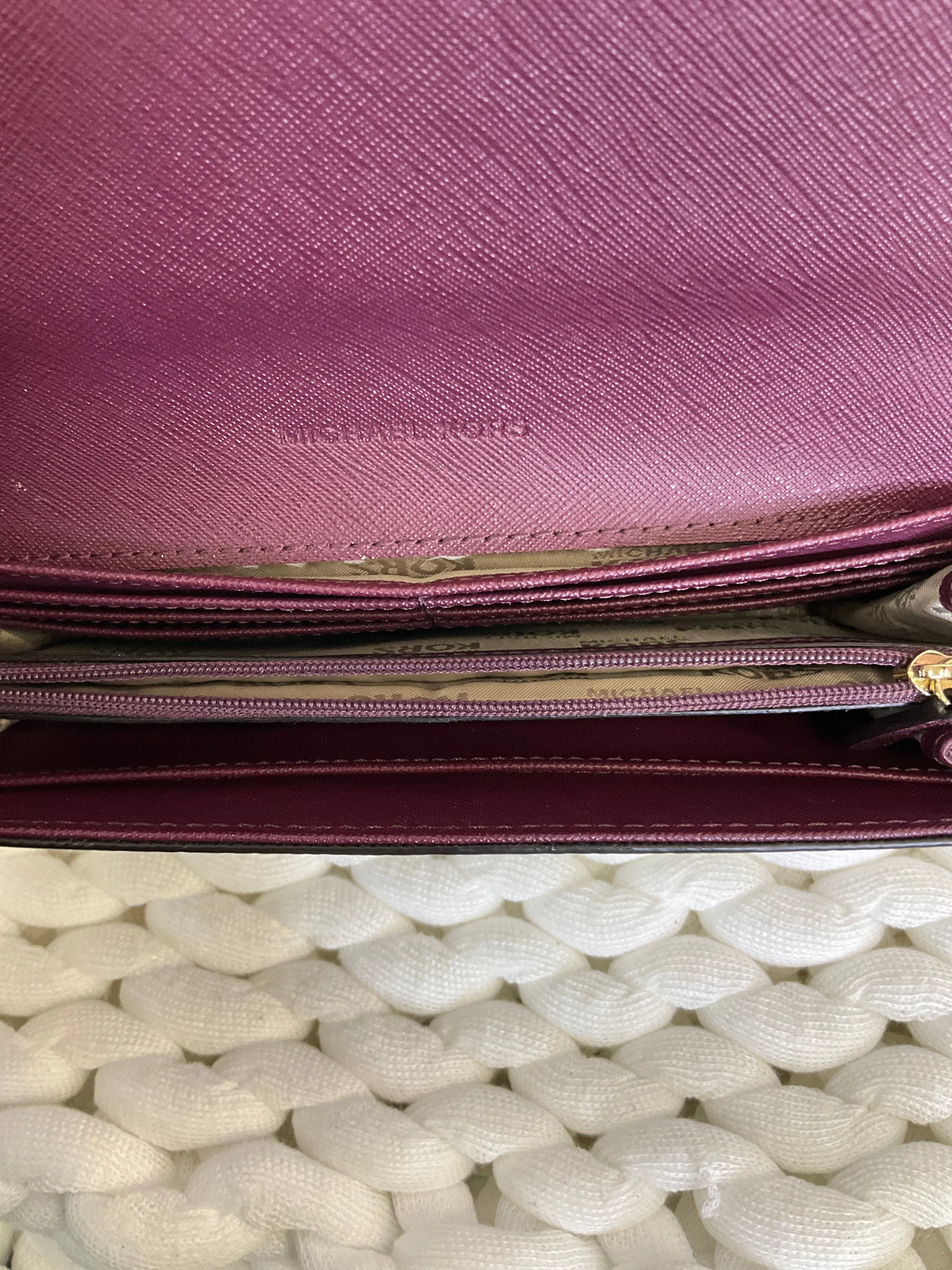 Portefeuille en cuir Michael Kors par Michael Kors, Taille : Moyenne