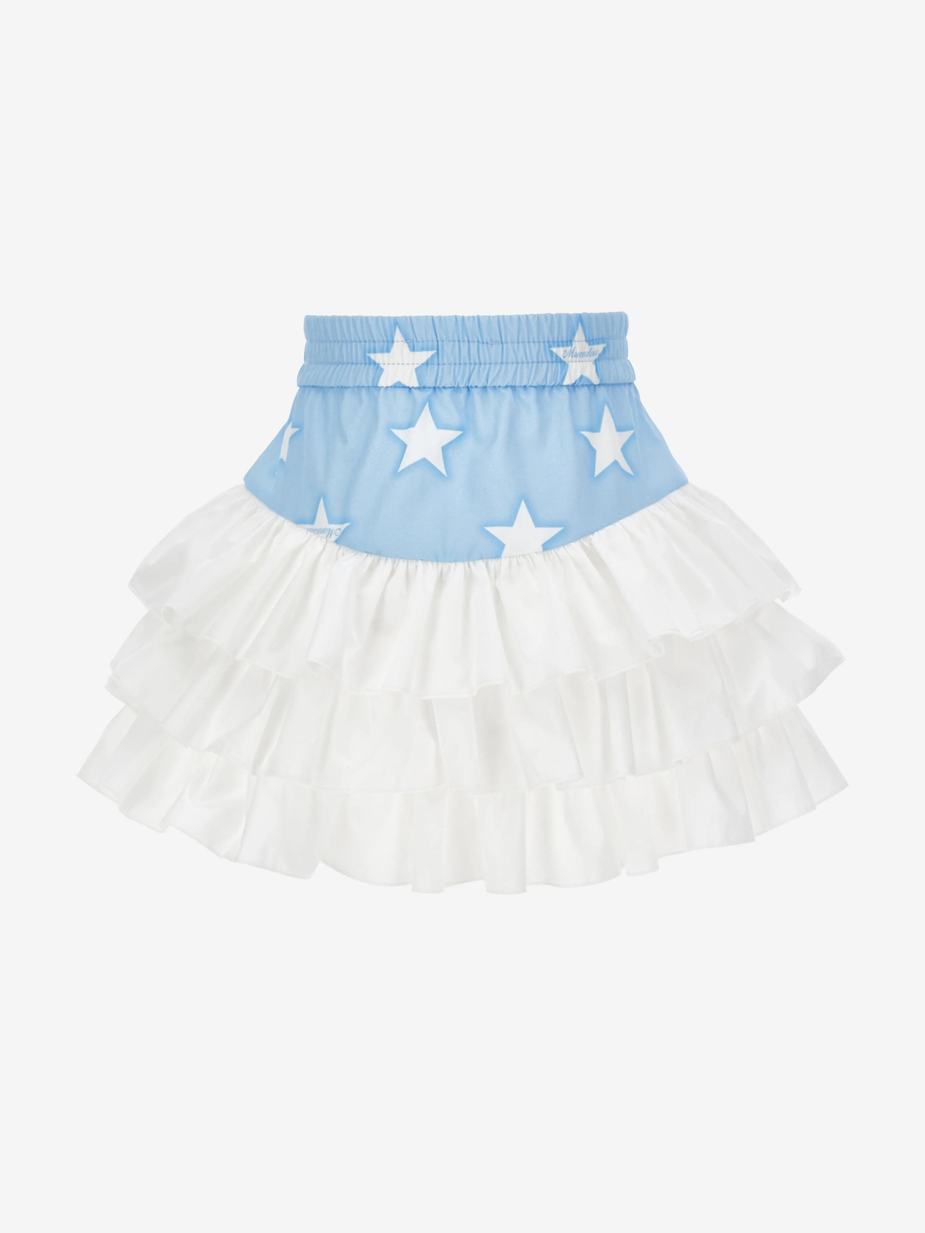 Monnalisa Jupe Denim à Volants Étoilées Bleue