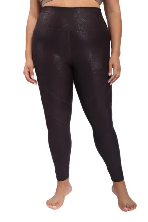 Leggings Mono B Haute Taille avec Détails de Couture et Effet Métallisé APH-A0950 et Plus