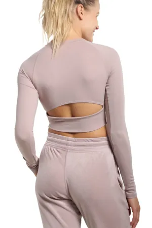 Mono B Newport Crop Top Manches Longues avec Découpes Dos AT-A0840