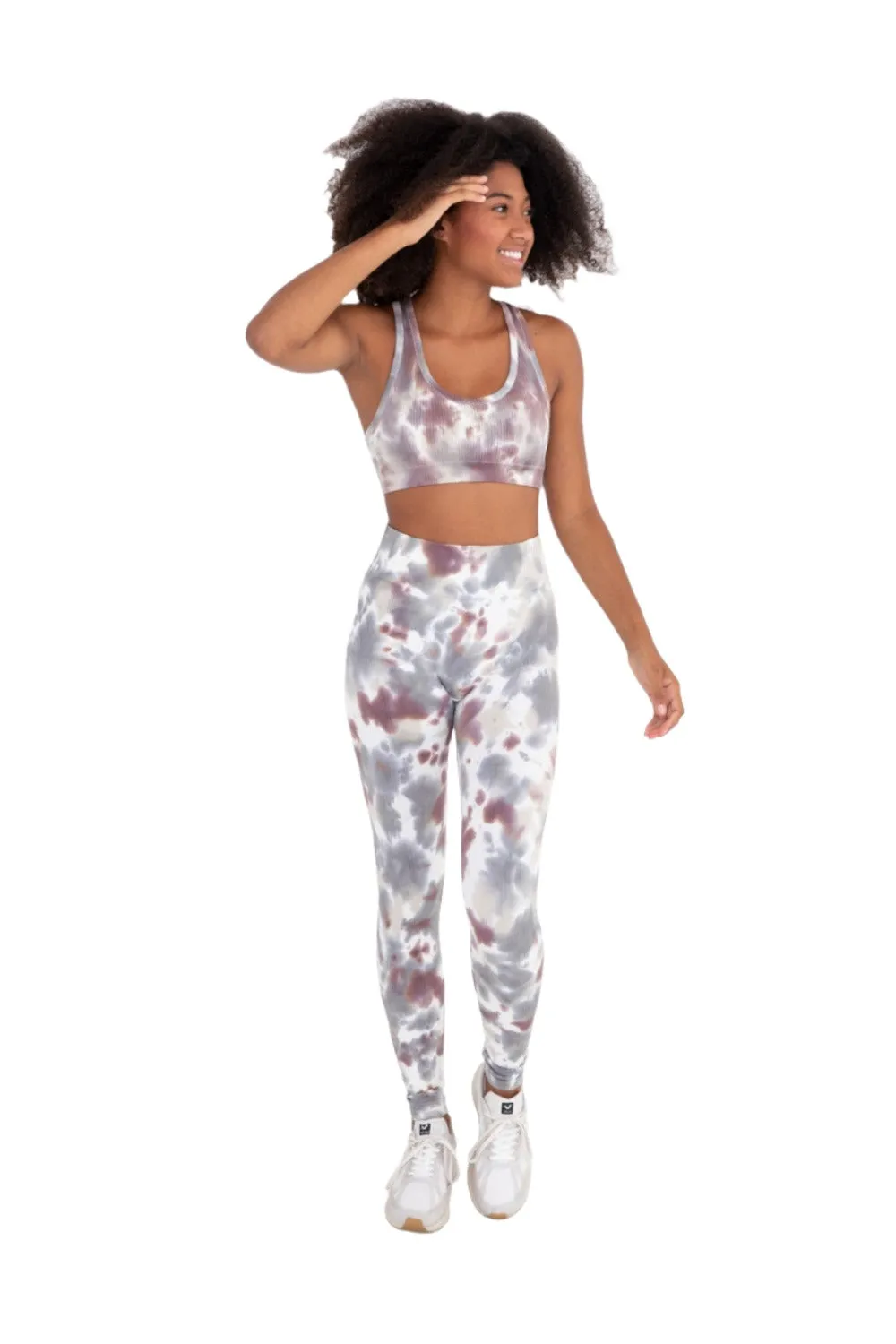 Legging seamless côtelé tie-dye mono B APH3176