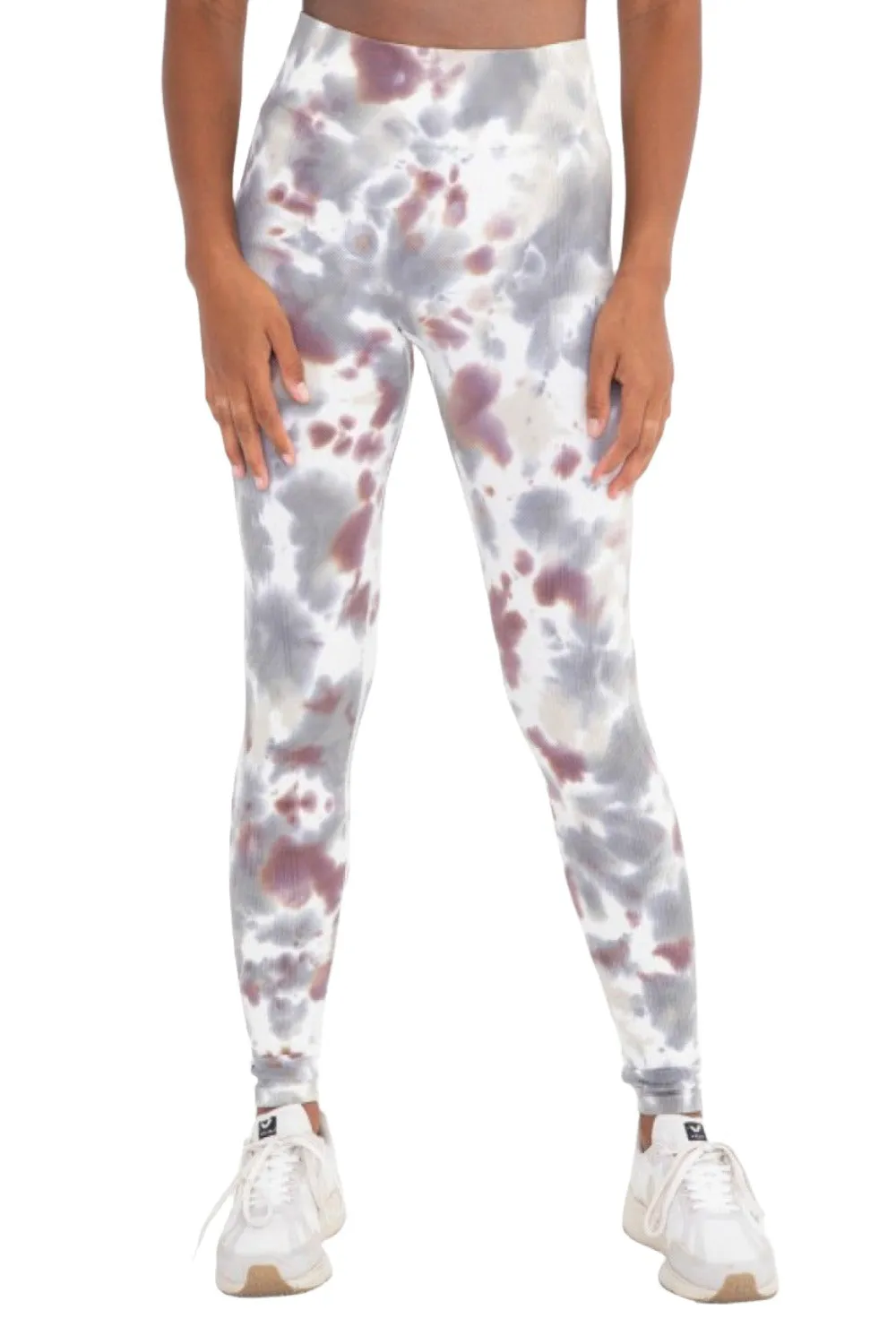 Legging seamless côtelé tie-dye mono B APH3176