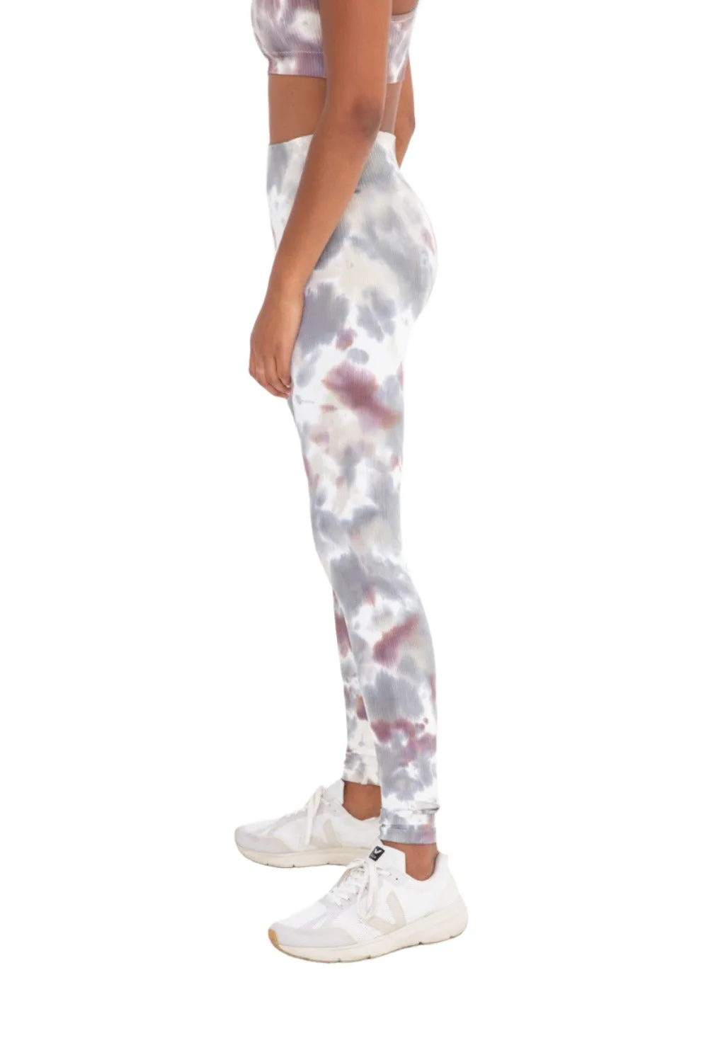 Legging seamless côtelé tie-dye mono B APH3176