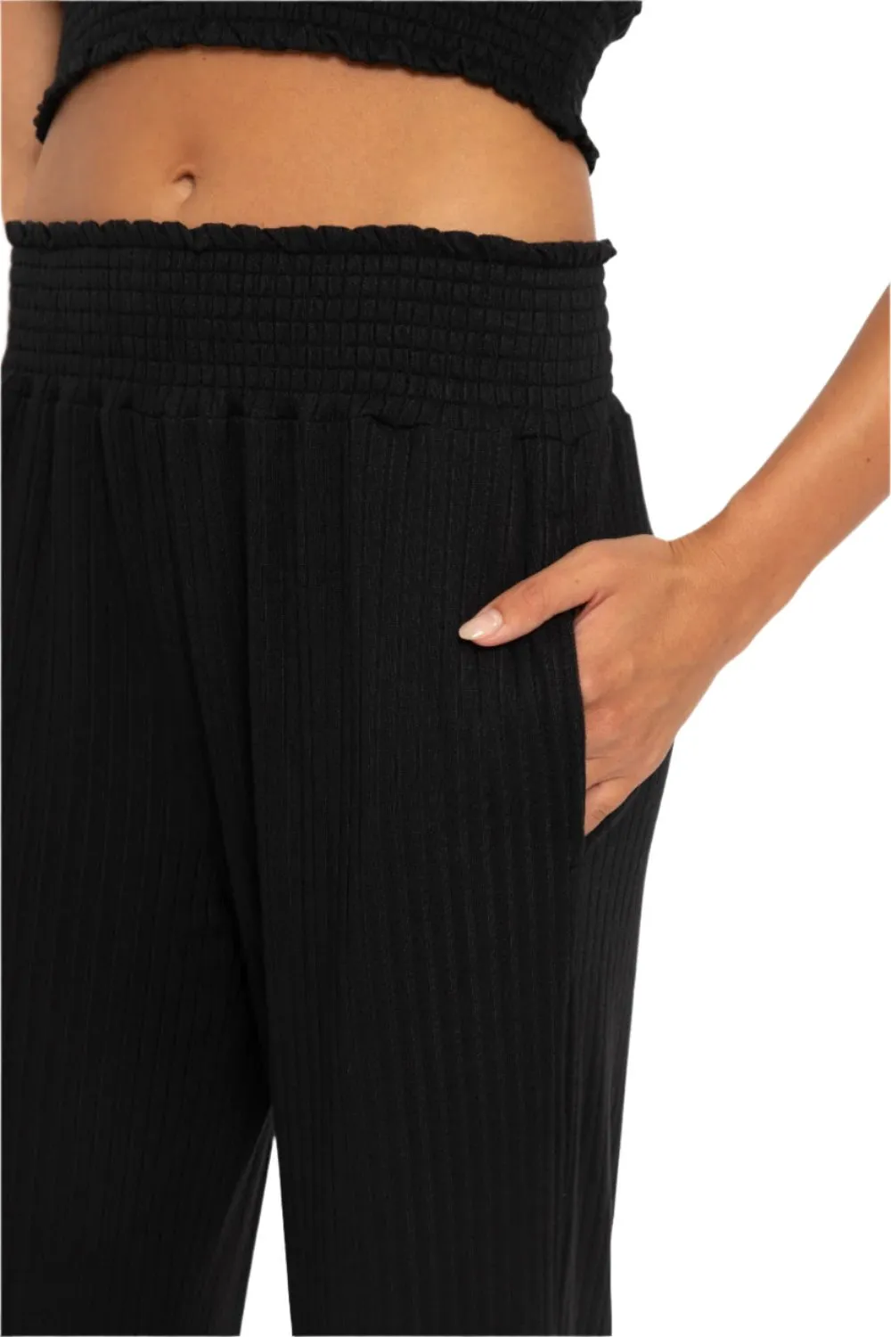 Pantalon large à côtes avec ceinture plissée Mono B KP5021