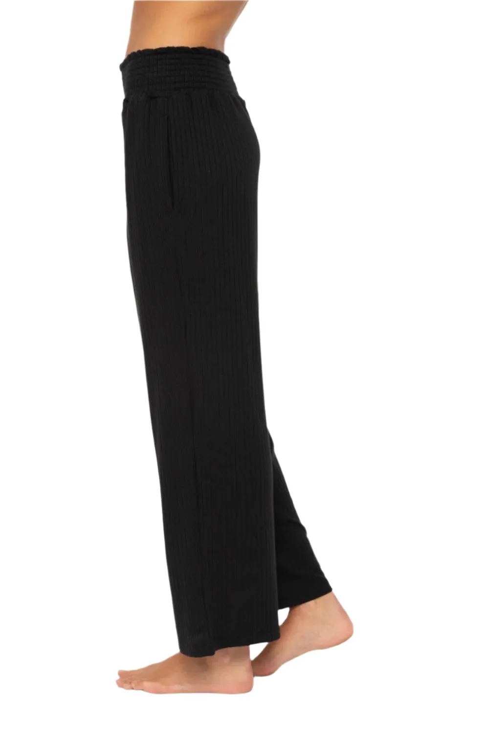 Pantalon large à côtes avec ceinture plissée Mono B KP5021
