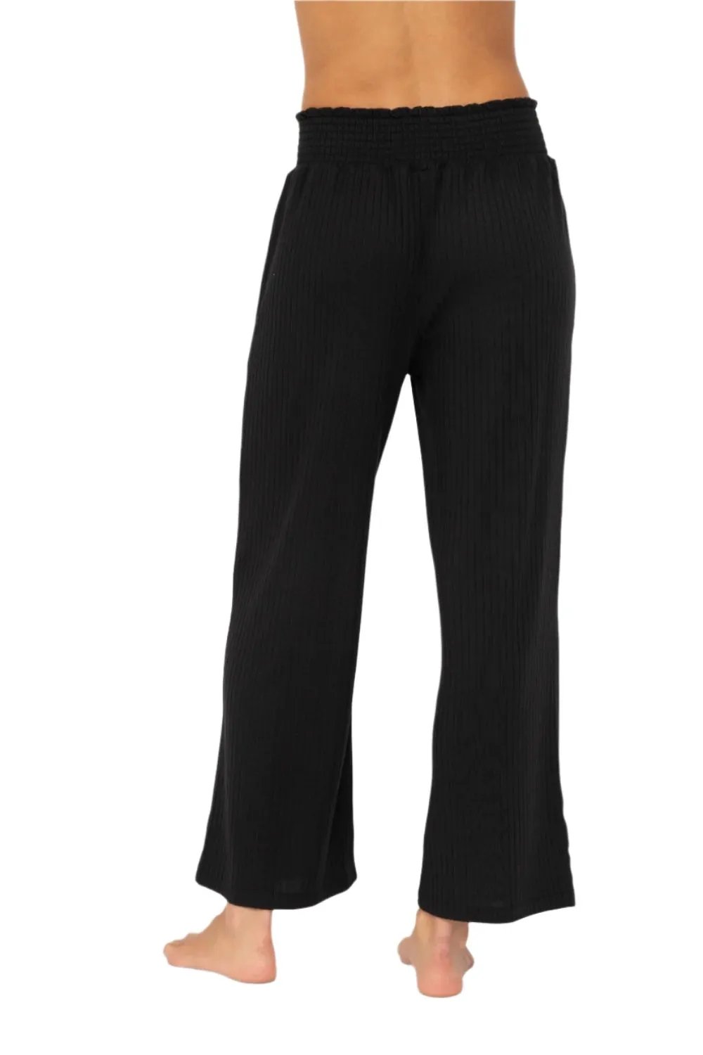 Pantalon large à côtes avec ceinture plissée Mono B KP5021