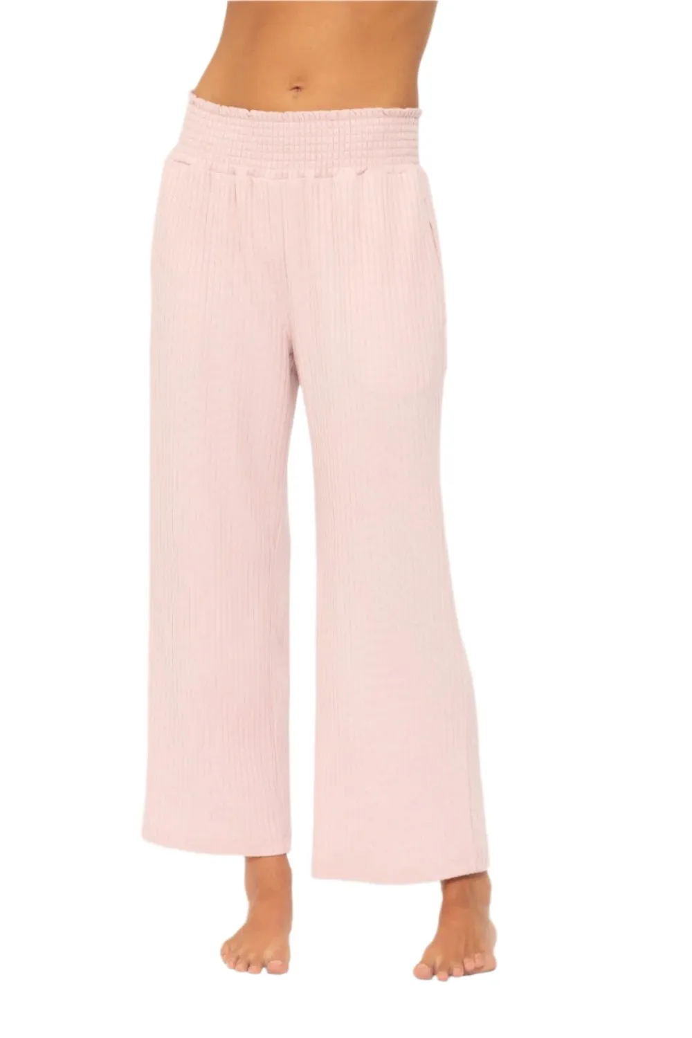 Pantalon large à côtes avec ceinture plissée Mono B KP5021
