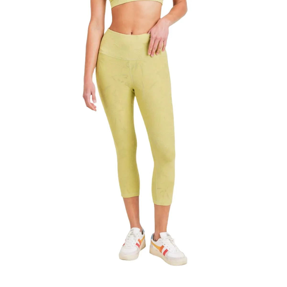Mono B Texturé à Fleurs Tactel Capri Collant 7/8 APH8074