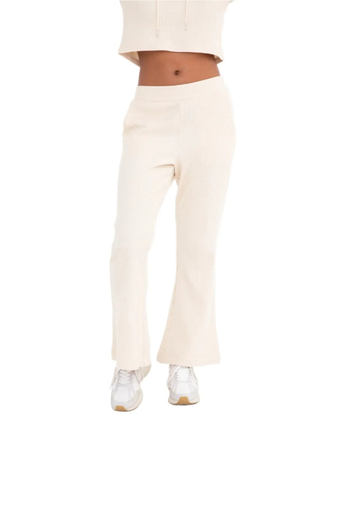 Pantalon de détente évasé en jersey waffle mono B SB507
