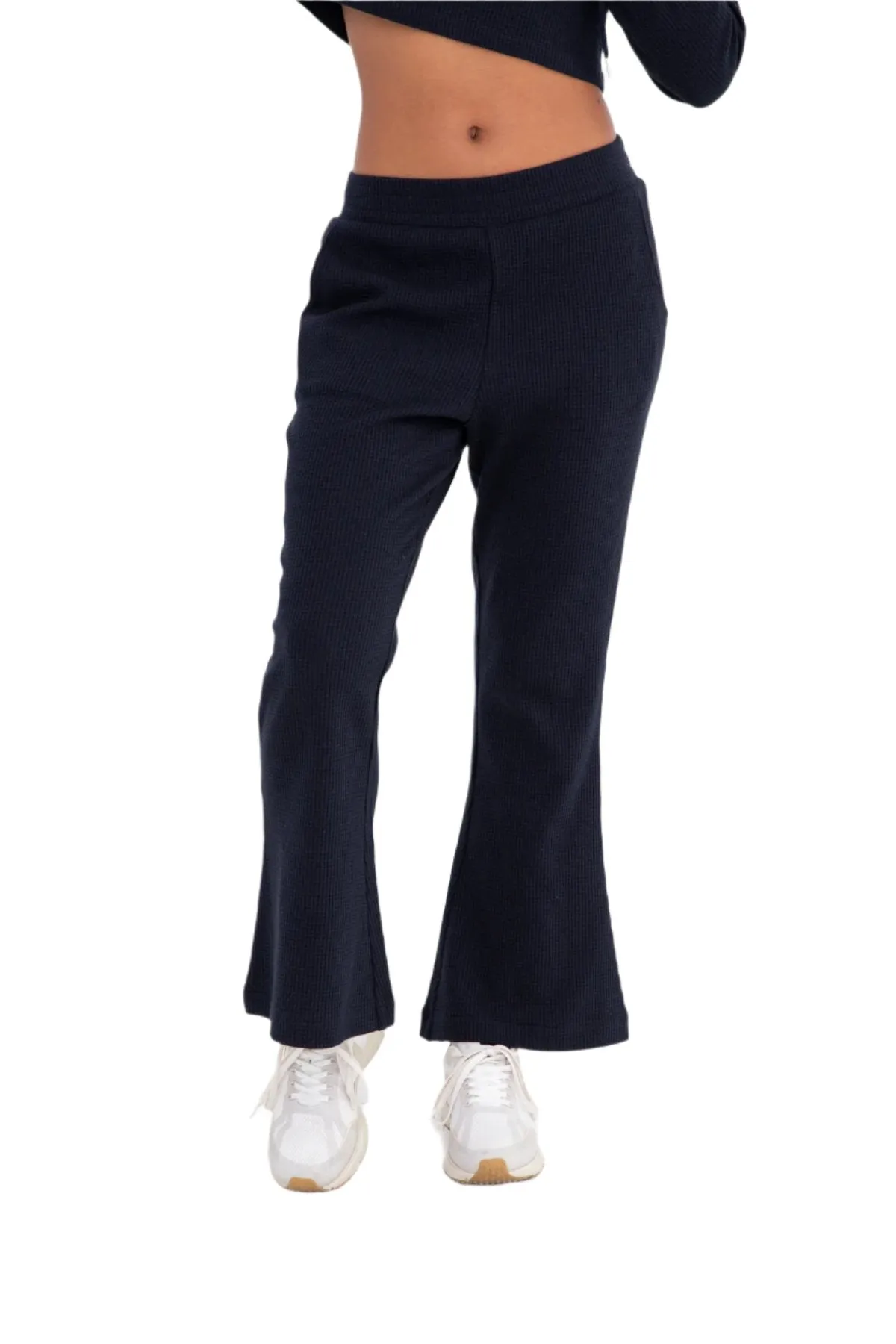 Pantalon de détente évasé en jersey waffle mono B SB507