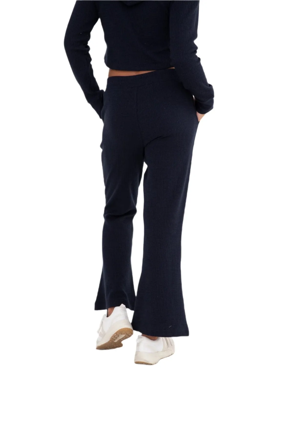 Pantalon de détente évasé en jersey waffle mono B SB507