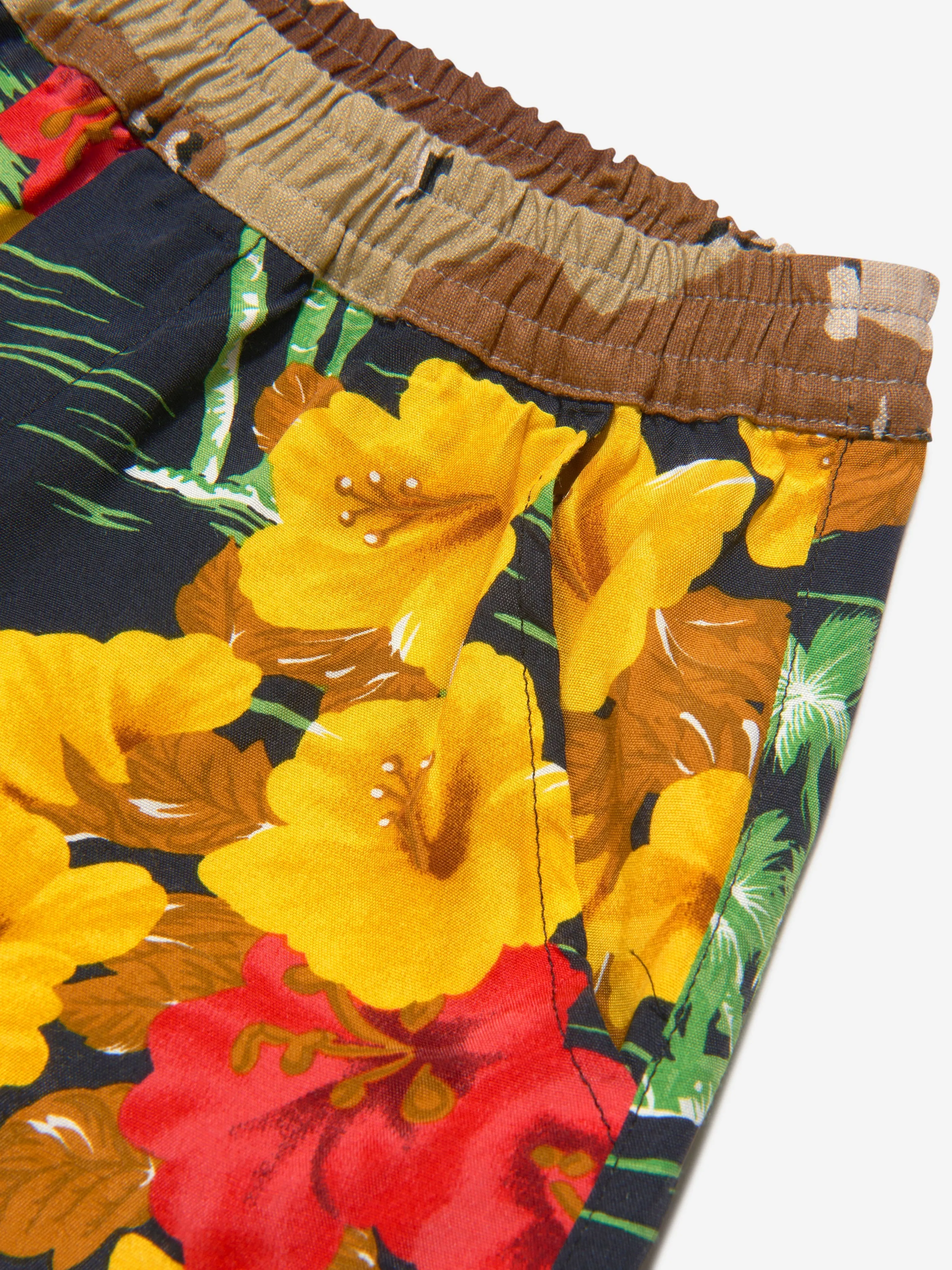 Shorts en coton imprimé hawaïen Myar Boys
