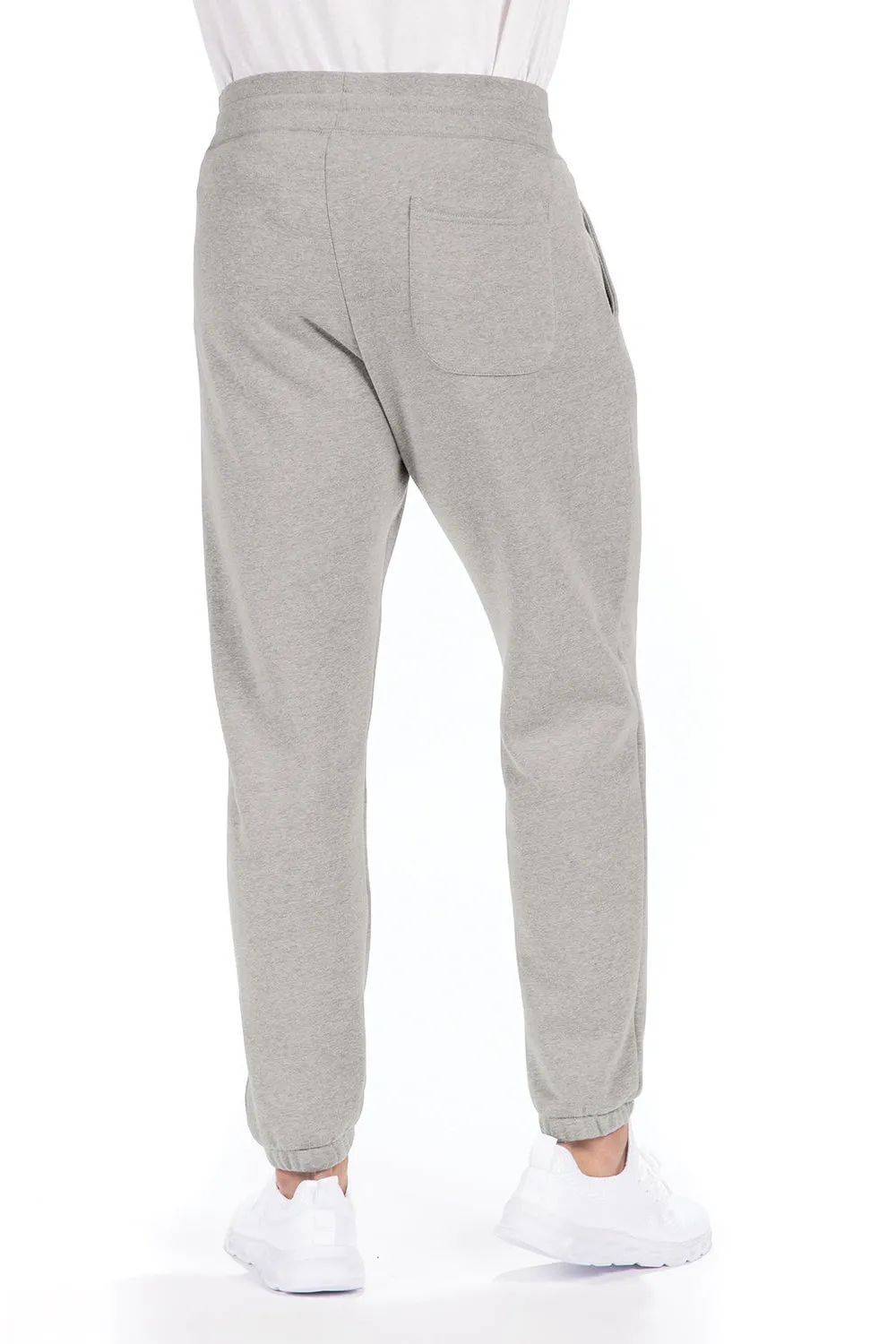 Pantalon de survêtement en polaire pour hommes de niveau supérieur avec poches - Gris chiné
