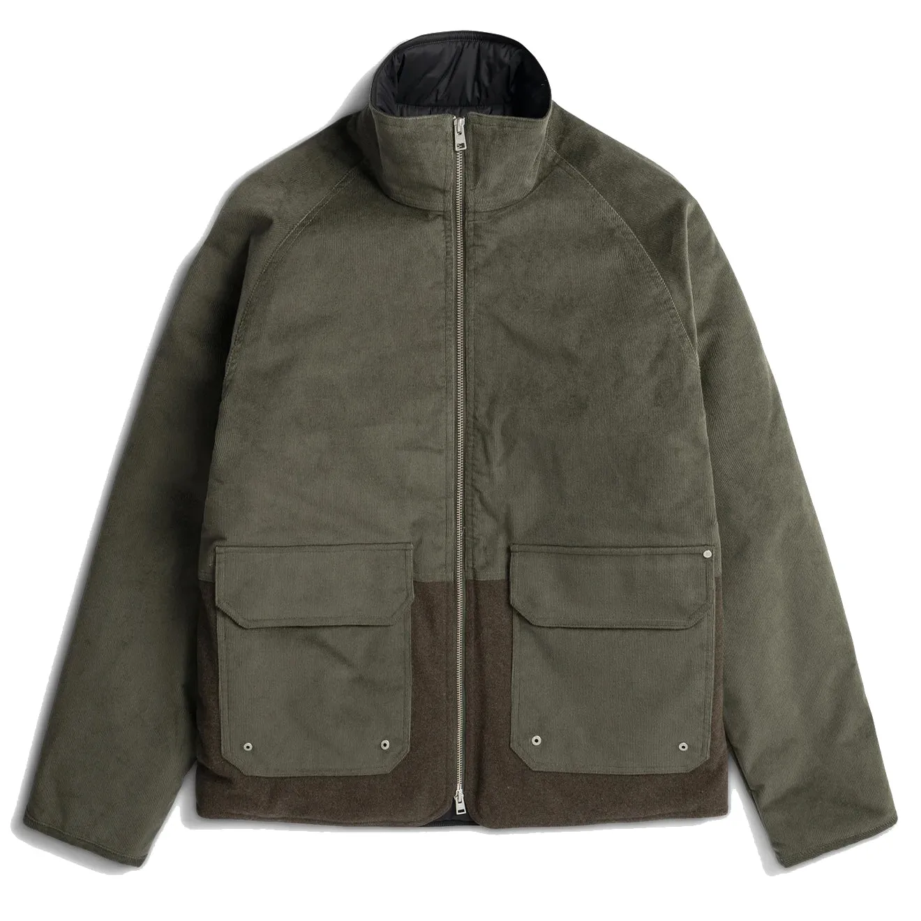 Norse Projects Veste Hakon Solotex en velours côtelé vert lierre