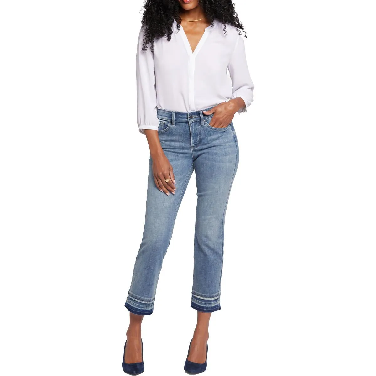 NYDJ Femmes Marilyn Ourlet Brut Denim Jeans Droit