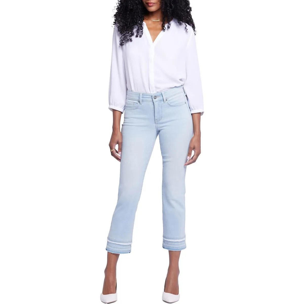 NYDJ Femmes Marilyn Ourlet Brut Denim Jeans Droit