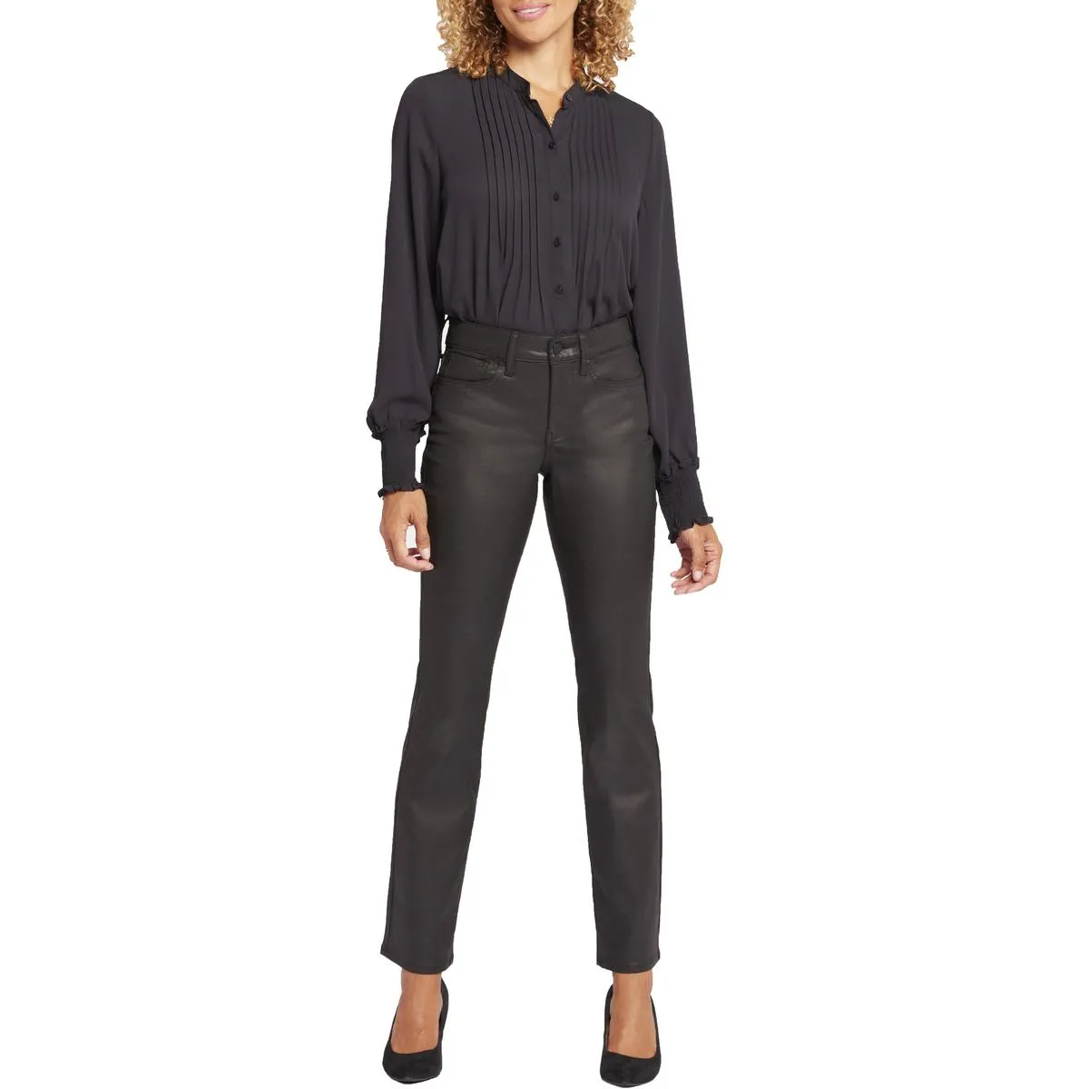 NYDJ Jeans Femme Marilyn Effet Galbant en Modal Enduit Coupe Droit
