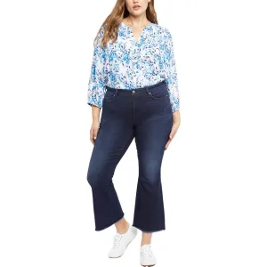 NYDJ Femmes Plus Ava Audacieux Ourlet Effiloché Jeans Flares en Denim