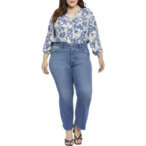 NYDJ Femmes Plus Ava Jeans à Taille Haute Délavé Foncé Évasés