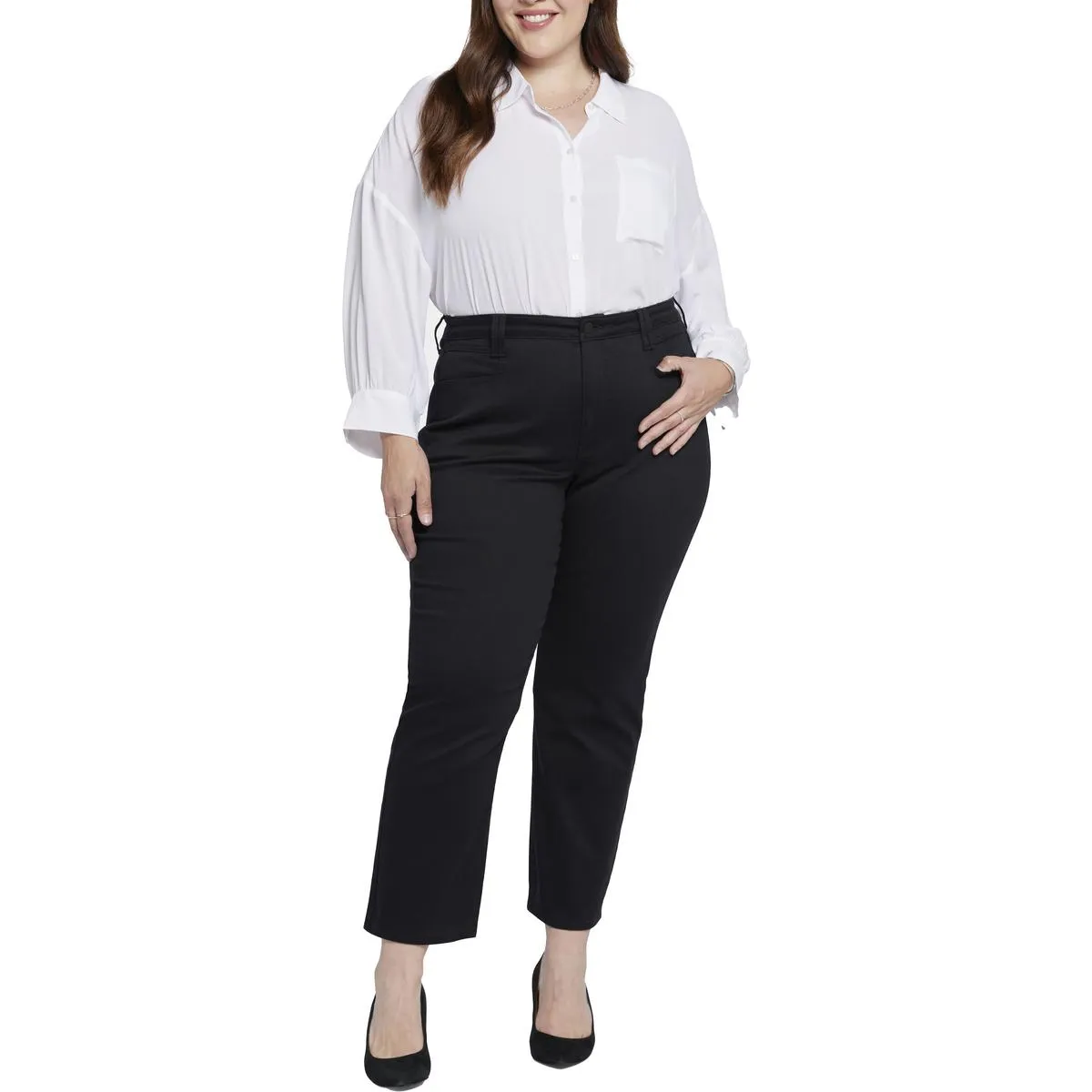 NYDJ Femmes Plus Bailey Jean Droit en Denim Élastique
