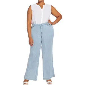 NYDJ Femmes Plus Jeans à Haute Taille à Rayures et Jambes Larges