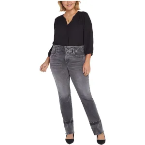 NYDJ Femmes Plus Marilyn Jeans à Taille Haute Droit Délavé