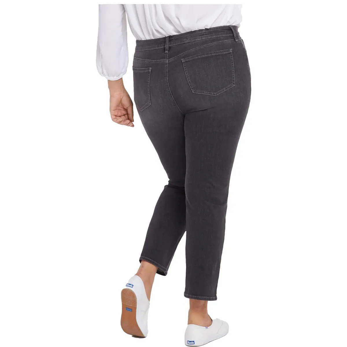 NYDJ Femmes Plus Marilyn Jeans à Taille Haute Droit Délavé