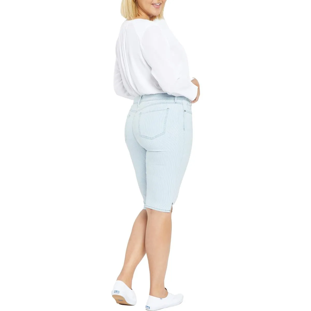 NYDJ Femmes Plus Jeans Capri en Denim à Rayures