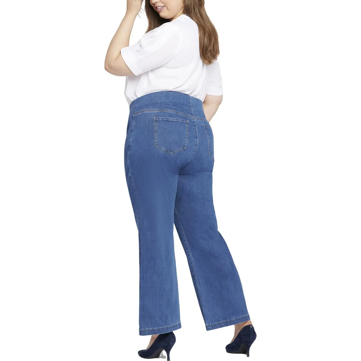 NYDJ Femmes Plus Teresa Jeans en Denim Élastique à Jambe Large
