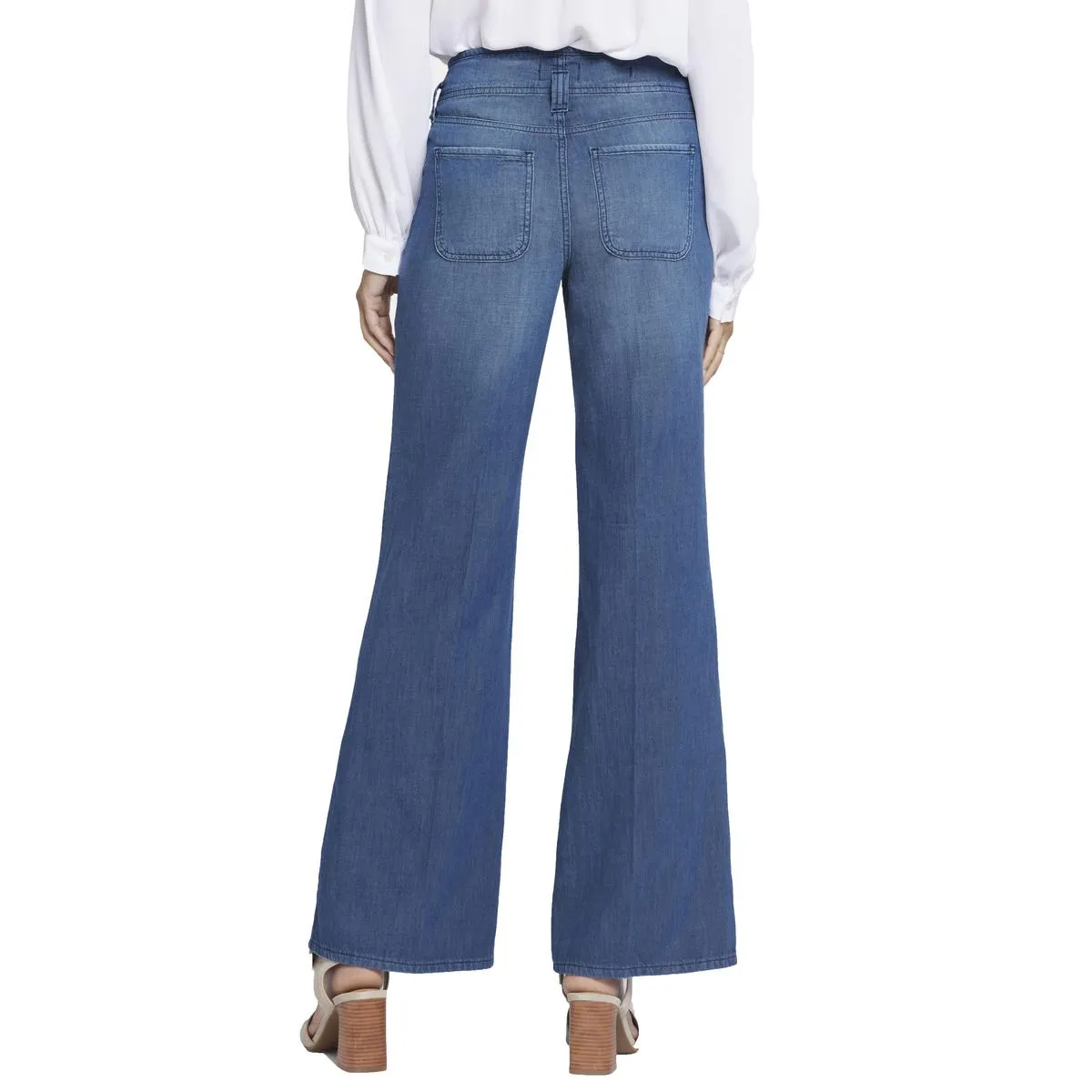 NYDJ Femmes Teresa Jeans Taille Haute en Coton à Jambe Large Effet Amincissant