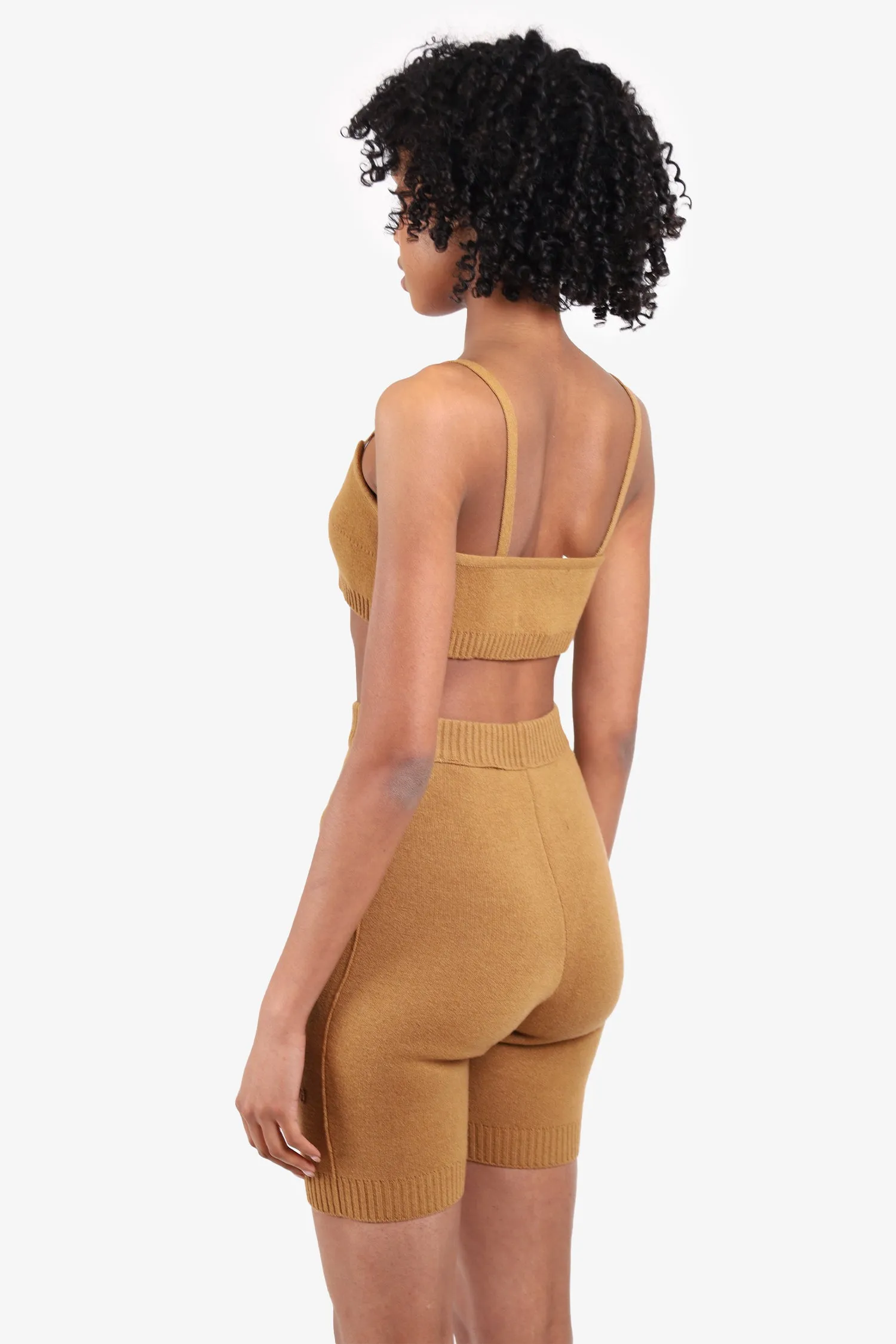 Haut de soutien-gorge en maille de laine beige Off-White   Bermuda brodé Taille XXS