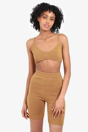 Haut de soutien-gorge en maille de laine beige Off-White   Bermuda brodé Taille XXS