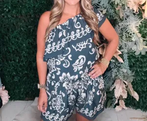 Ensemble Short Une Épaule En Marine