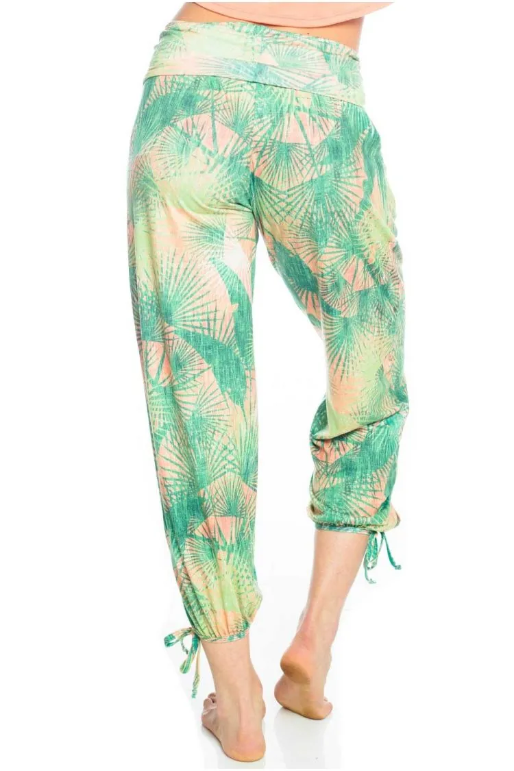 Onzie Pantalon de Yoga Chaud Gypsy 212 Palmier Rétro