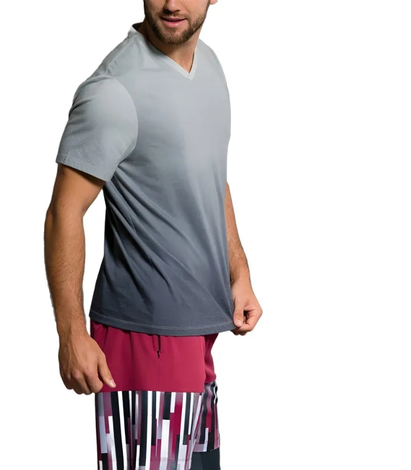 T-shirt Yoga Onzie pour Hommes à Col en V Dégradé 707 Noir