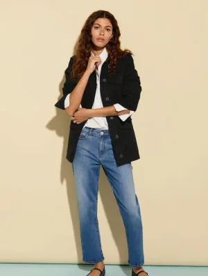 Petite Eda Jean Boyfriend en Coton Bio Élastique | Indigo Lavé