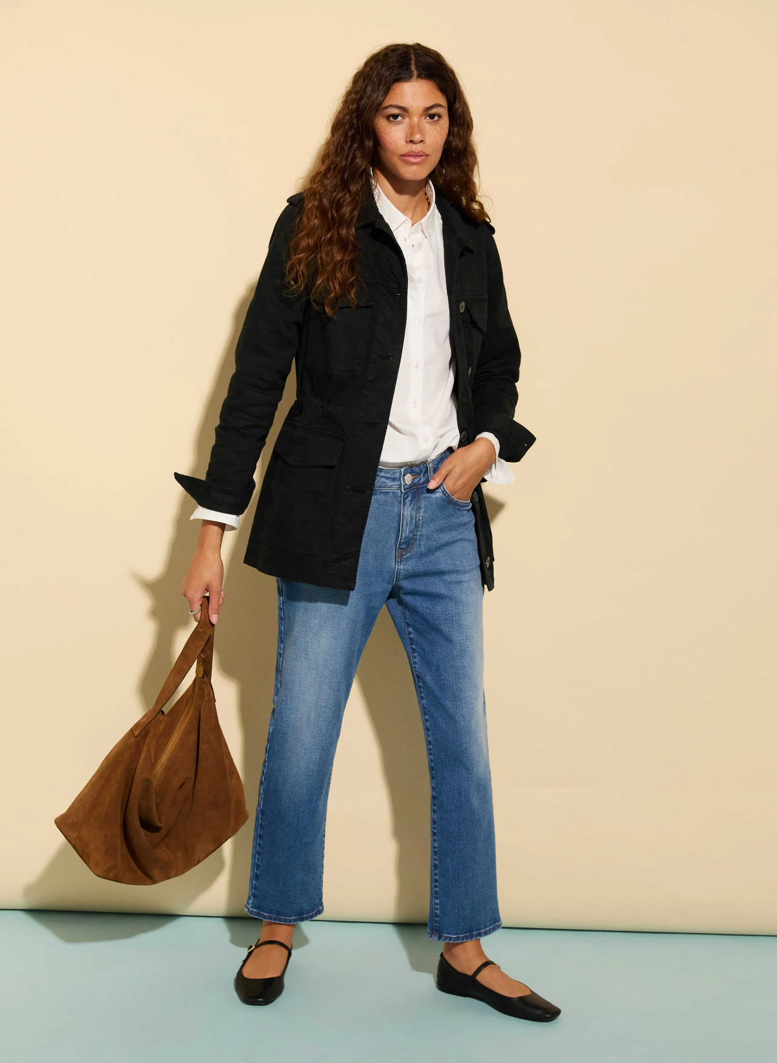 Petite Eda Jean Boyfriend en Coton Bio Élastique | Indigo Lavé