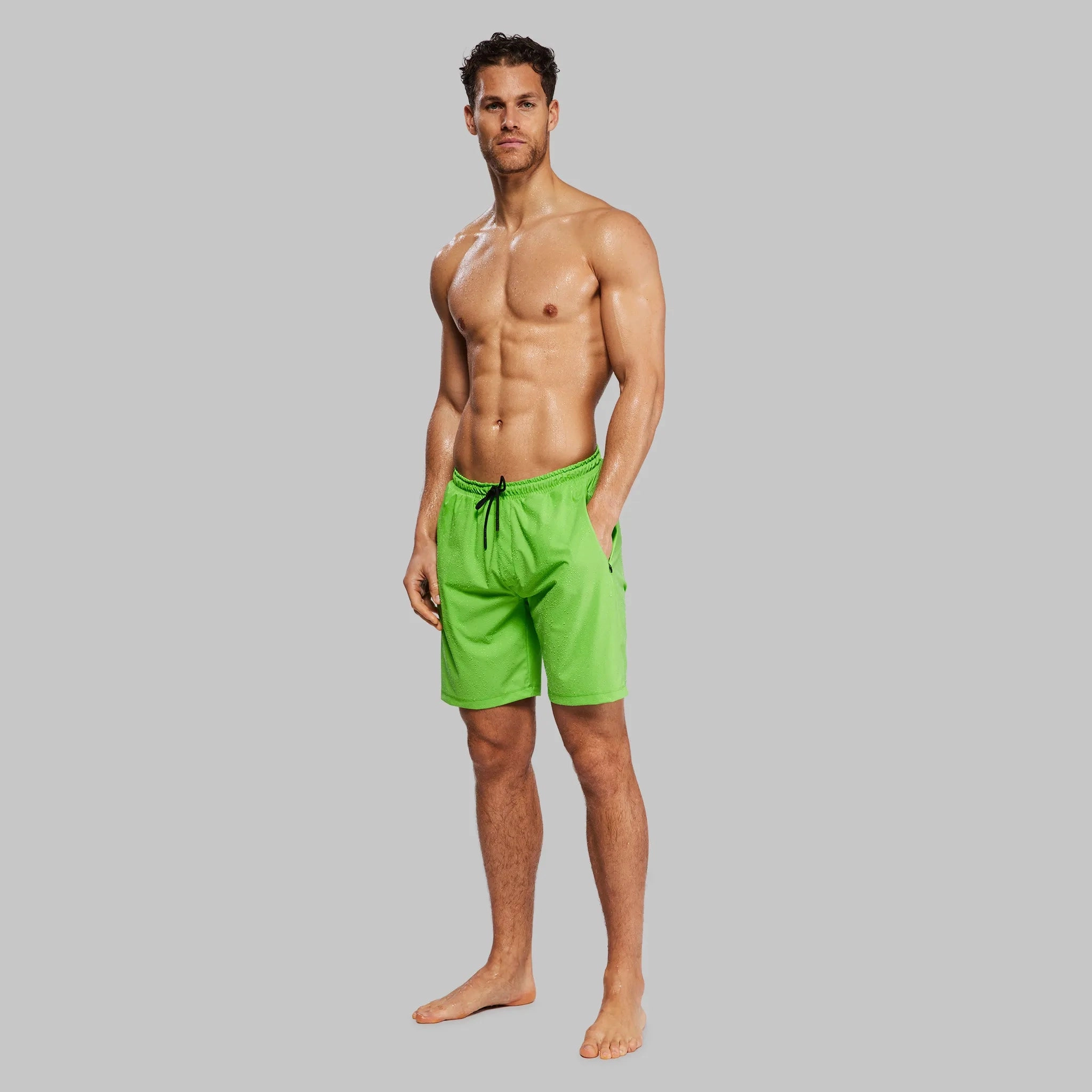 Planet Earth Swim Shorts. Green edition
